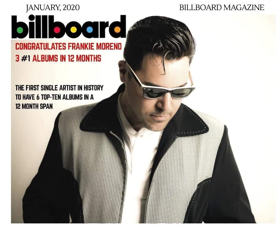 A man in sunglasses and a black and white jacket on a "Billboard" magazine cover from "January, 2020."